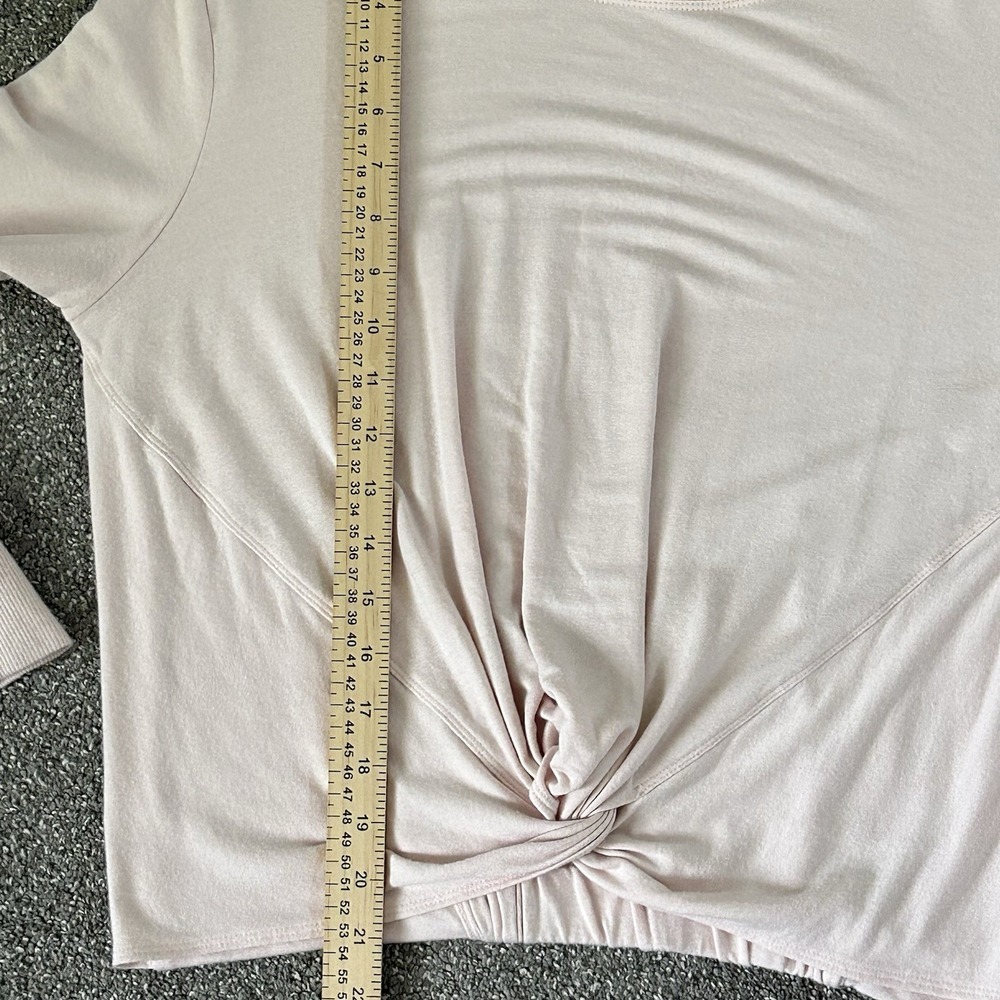 Athleta Twist Front Sweatshirt Womens M Blush Pink Modal Long Sleeve Nirvana - Picture 8 of 10
